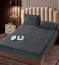 Set Husa De Pat Dublu, Din Catifea, Tip Topper Cu Elastic 180x200 cm - Plus Doua Fete De Perna HCT9