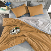 Lenjerie de pat dublu bicolora - Bumbac - Fabricata in Turcia -DMS113
