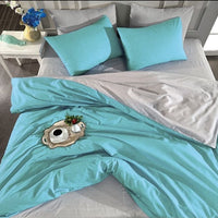 Lenjerie de pat dublu bicolora - Bumbac - Fabricata in Turcia -DMS114