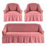 Set Huse Elastice Cu Volan - Canapea 3 Locuri Plus 2 Fotolii - CF42